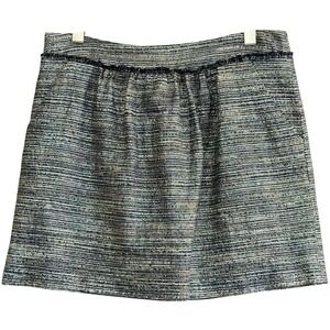 Gap aTweed Metallic Striped Mini Skirt size 10 Polished Preppy Academia Classic